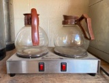 2-Plate Coffee Pot Warmer with Pots