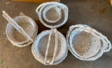 Lot of White Baskets with Handles