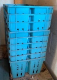 Nine Blue Draining Plastic Buckets