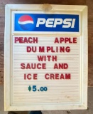 Pepsi Menu Board and Box of Menu Board Letters