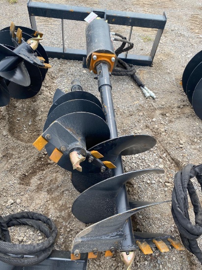 NEW Wolverine Co Hydraulic Skidloader Auger Set w/ 12 & 18 in bits (2 sets pictured-only one in