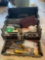 Toolbox loaded with electric tools and fittings