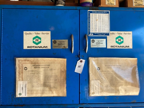 Rotanium Co Metal Cabinet w/ solvents & lubricants, See pics.