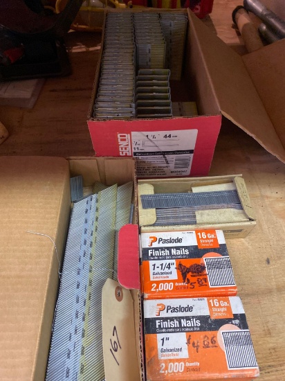 (5) assorted Senco & Paslode finish nails and staples