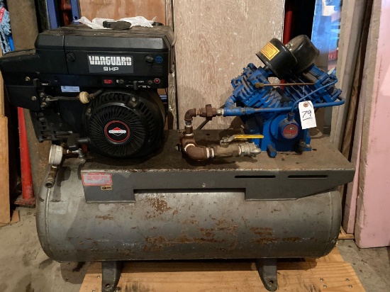 30 gal Horizontal Air Compressor w/ 9hp Vanguard gas motor
