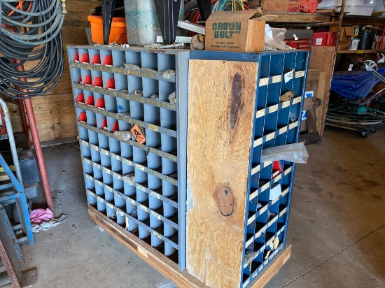 Large Cart of Multiple Hardware Sorters and Bins. See pics