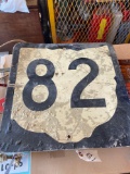 Vintage Route 82 Road Sign