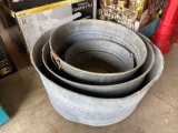 (4) assorted galvanized wash tubs