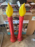 Pair of Vintage Blow Mold Candles