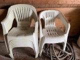 (9) assorted plastic outdoor chairs