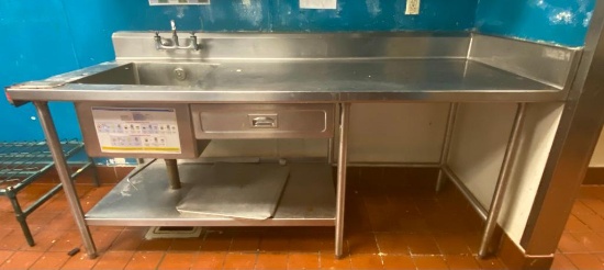 Stainless Steel...Sink and Counter with Drawer