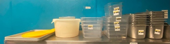 Lot of Buckets, Bins, and Trays