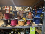 Shelf of spools of electrical wire (spools only, other contents not included)