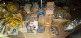 Massive lot of cable clamps and wire