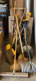 Lot of shovels and brooms