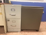 Two Drawer Metal File Cabinet and Metal Rolling Cabinet