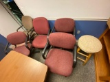 5 Rolling Office Chairs and a Stool