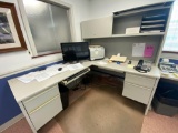 Metal Corner Desk with Hutch