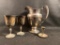 Pitcher, Candlestick, and International Silver Co. Cups