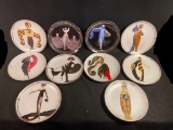 Lot of TEN Erte Collectible Plates