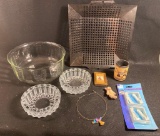 Ashtrays, Glass Bowl, BBQ Fry- Basket, and More