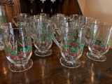 Vintage Arby's Libbey Glass Holly Berry Irish Coffee Gold Rimmed Holiday Mugs