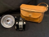 Retro Brownie Hawkeye Flash Camera and Case