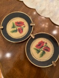 Vintage Needlepoint Ashtrays