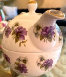 RARE Allyn Nelson Collection Fine Bone China Purple Pansy Tea for One Set - Made in England