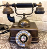 Rare French Style Intercontinental Phone Co. Brass Vintage Victorian Rotary Dial Telephone