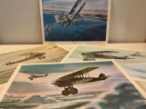 4 Classic Aircraft Prints 1963 Al Schmacher