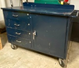 Industrial Rolling Metal Cart with Locking Storage Options