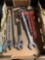 Assorted large wrenches, pipe wrenches & more