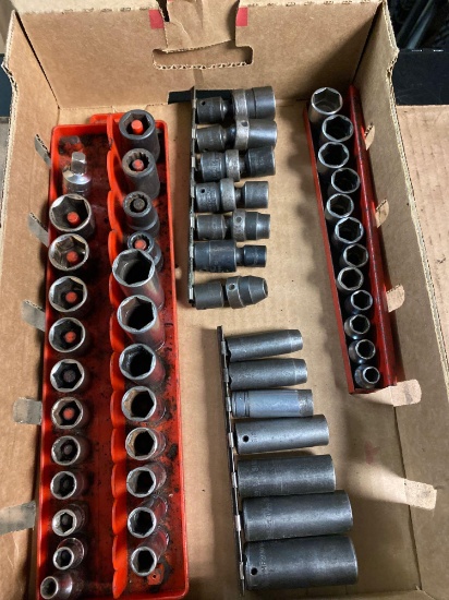 Snap On, Wright & more Assorted Sockets, Deep Wells and Swivels