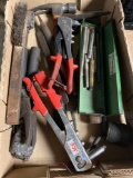 Assorted riveters, punches, hammers and more