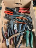 Assorted hand tools. Pliers, cutters and wire strippers