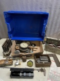 Assorted Machinist tooling, number punches, punches, dial gage indicators, caliper, mag bases & more
