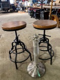 New Pool Table Vintage Look Stools & Pool Cue Holder