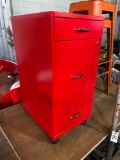 New Red Metal Lockable Tool/File Cabinet