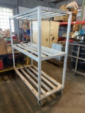 All Aluminum 63in long x 27in wide x 71in tall (on casters) 3 tier industrial cart