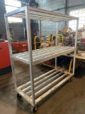All Aluminum 63in long x 27in wide x 71in tall (on casters) 3 tier industrial cart