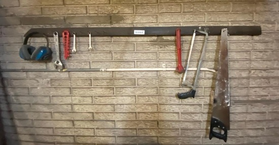 Wall Mounted Tool Bar with Tools