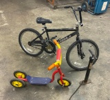 Child's Bike, Scooter, and Tire Pump