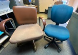 (1) Vintage, and (1) Modern, Rolling Desk Chairs