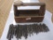 Lot of Assorted Drill Bits with Wooden Storage Box