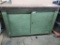 Green Metal Cabinet with Wooden Top