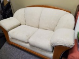 White Upholstered Loveseat Couch