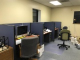 3 Office Cubicles with Desk Tops and Filing Cabinets