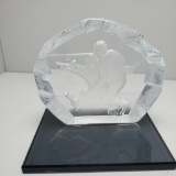 Glass Engraved Hockey Plaque on Stand