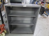 Gray Metal Shelf Cabinet without Doors